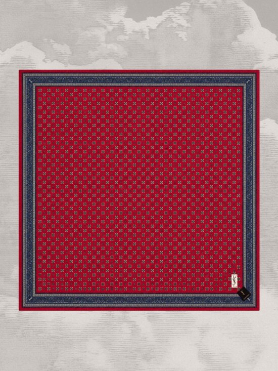 Yves Saint Laurent Accessories - YVES SAINT LAURENT YSL Handkerchief Bandana Scarf Pocket Square Red Blue